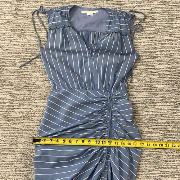 New VERONICA BEARD Teagan Striped Ruched Midi Dress Size 0 - Picture 11 of 16